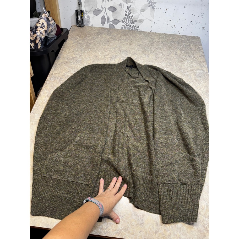 Banana Republic Moss Green Marled Wool Mohair Blend Cocoon Cardigan ML 174221-00